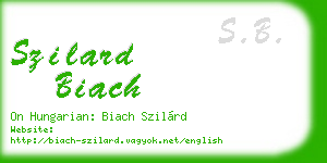 szilard biach business card